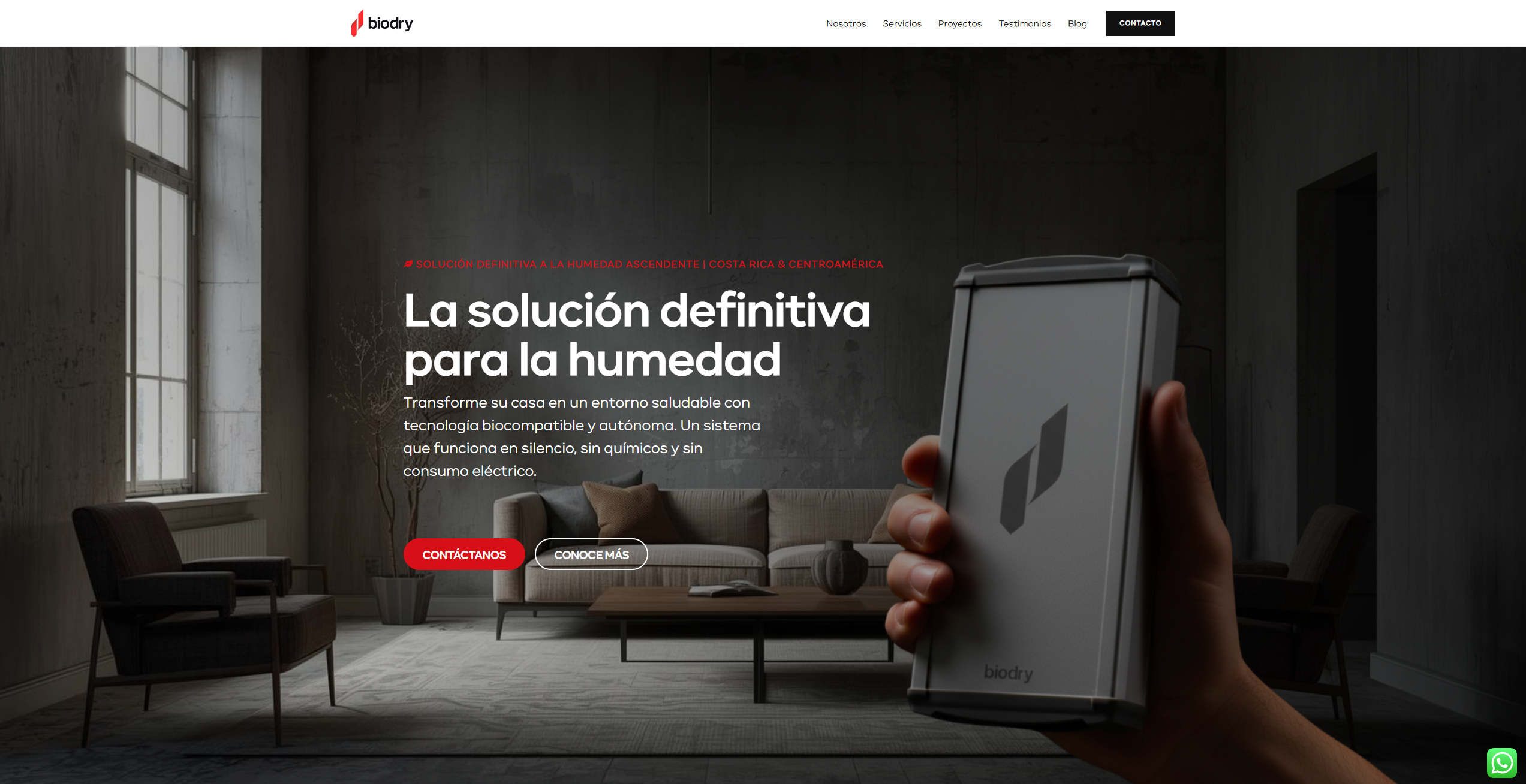 Captura del sitio de BIODRY CENTROMÉRICA